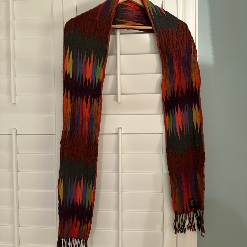 Lucky Brand Multicolor Knit Scarf with Fringe